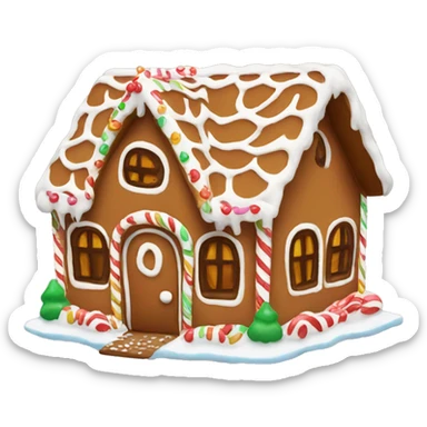 Cute gingerbread house sticker