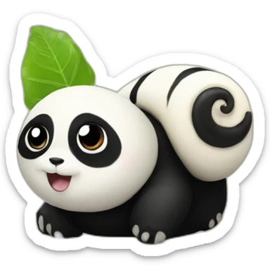 panda snails sticker