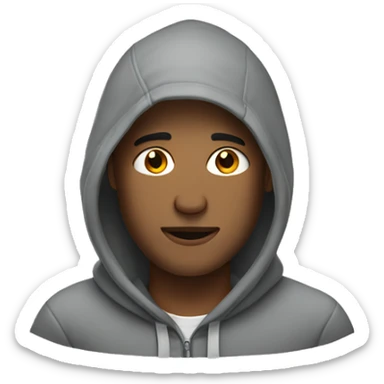 Man in grey hoodie on head sticker