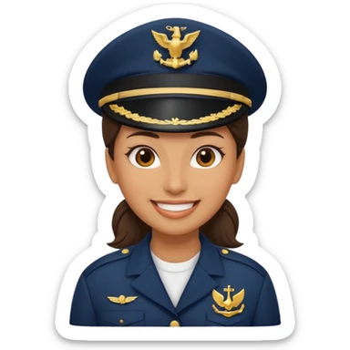 Female navy soldier, big face. sticker
