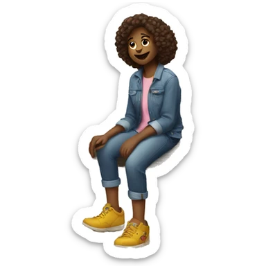 kamala haaris sitting on a fence post sticker