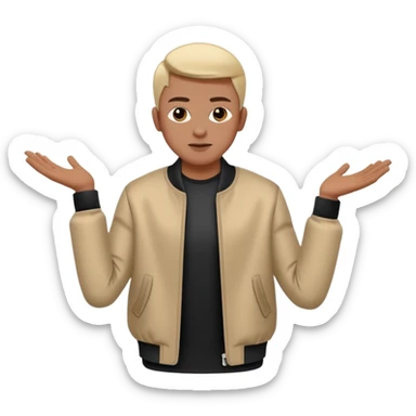 cool person shrug pose sticker