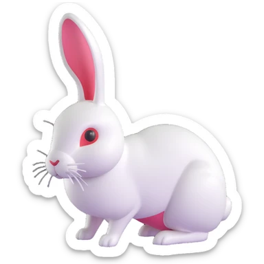 white rabbit sticker