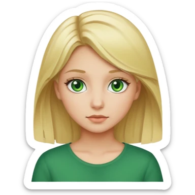 Girl blonde Green eyes sticker