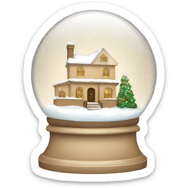 beige snow globe sticker