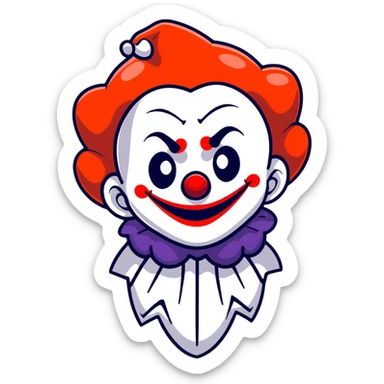 dark clown with creepy smile sticker