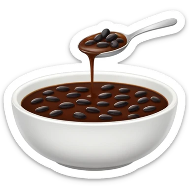 small white bowl of smooth black bean sauce, no spoon sticker