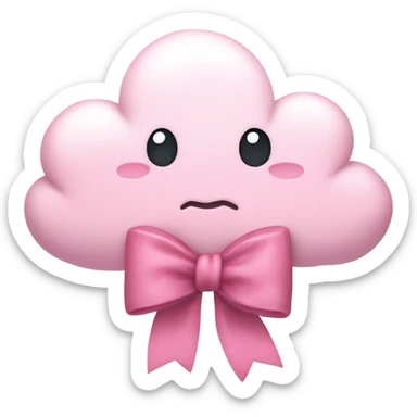 Pink cloud with a bow  sticker