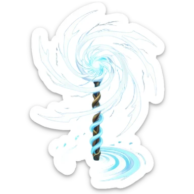 storm wind elemental staff object icon, powerful magic staff, vortex wind swirl, glowing runes, strong air trail effects, epic fantasy design, 3D cartoon, mobile game icon style, centered, clean background, no text, no watermark
 sticker