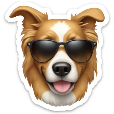 Dog with sunglasses  sticker