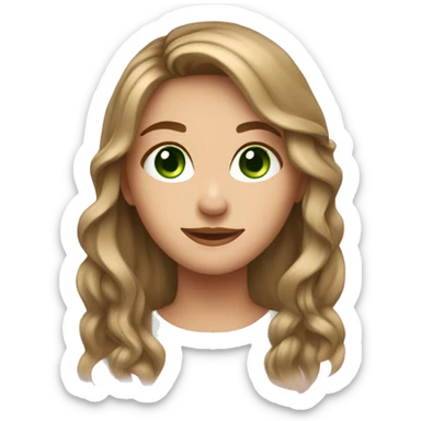 beautiful girl green eyes light brown haie sticker