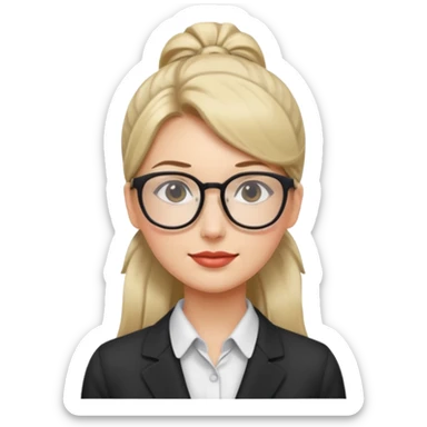 Office lady with high ponytail sticker