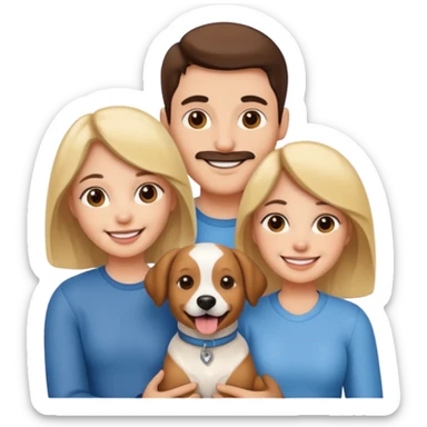 couple and their pet dog sticker