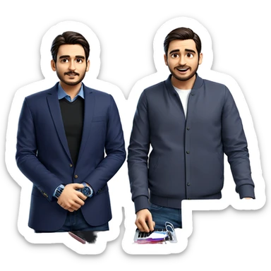 boys with laptops and style sticker