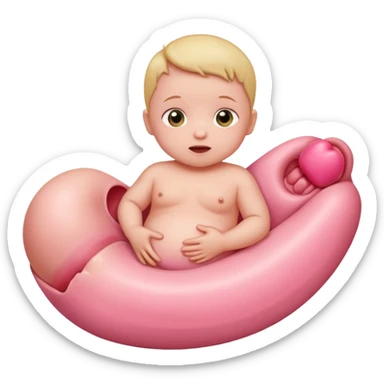 baby in stomahc sticker