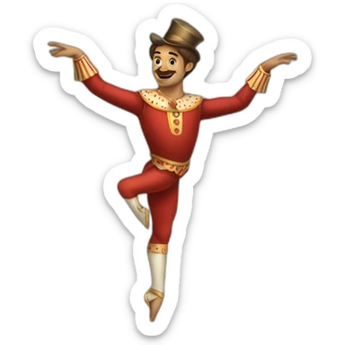 middle ages circus acrobat doing a pirouette sticker
