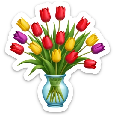 Get well soon with tulips  sticker