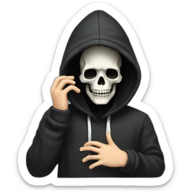 Skeleton programmer in black hoodie get face palm sticker