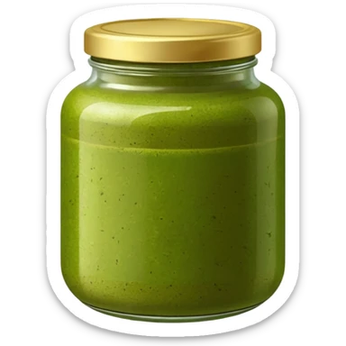 A jar of green curry paste sticker