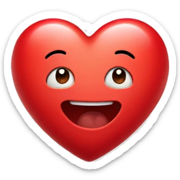 cute red smiling heart sticker