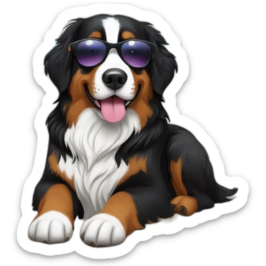 bernese mountain dog beach sand sea sun glasses sticker
