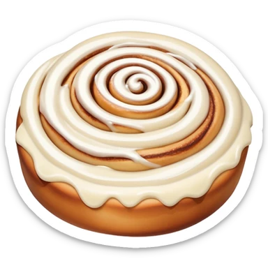 beautiful cinnamon roll with cream sticker