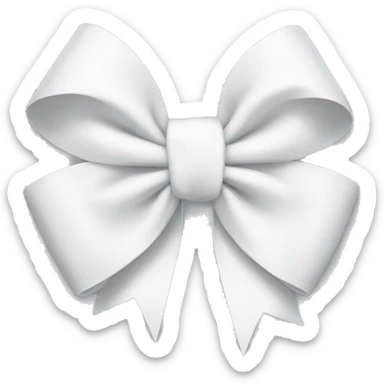 White bow on white bow sticker