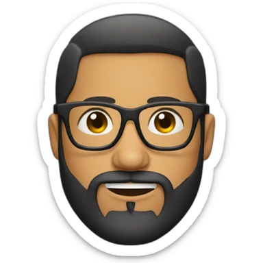 Buzzed Latino with beard glasses sticker