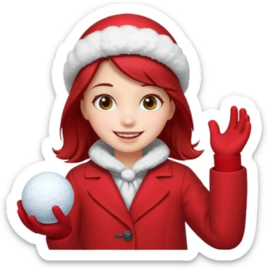 Girl in red with snowball











 sticker