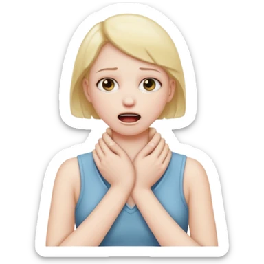 hands around neck choking self sticker