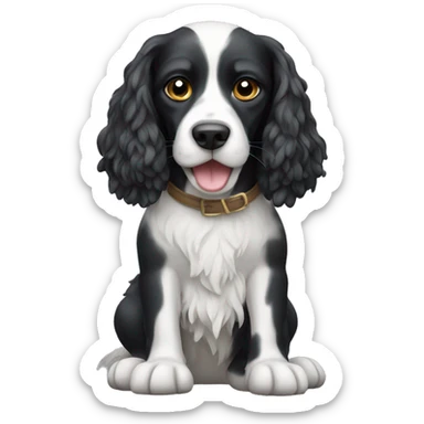 spaniel with a spray in pats sticker