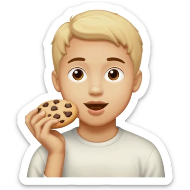 Trey eating cookies  sticker