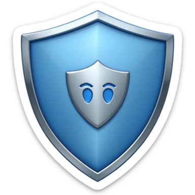 A nice looking blue shield  sticker