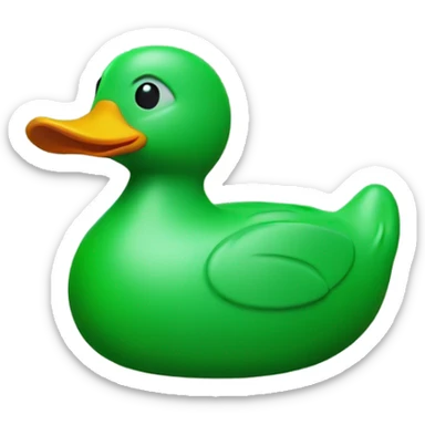 green plastic duck sticker