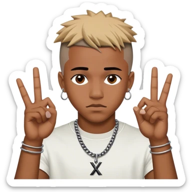 Xxxtentacion doing the X gesture sticker