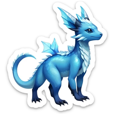 Colorful Dark Shiny Exotic Salandit-Aurorus-Glaceon-Fakémon-hybrid-creature (full body)  sticker