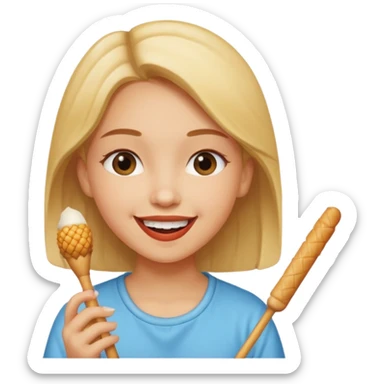 girl eating drumsticks  sticker
