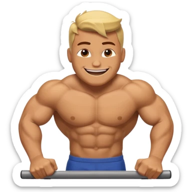 Buff roblox character doing a pushup emoji sticker