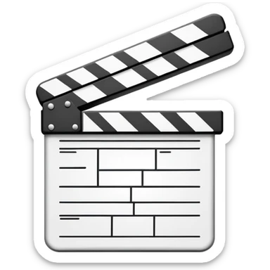 single line art movie clapper, ultra thin outlines, no fill, most minimal possible sticker