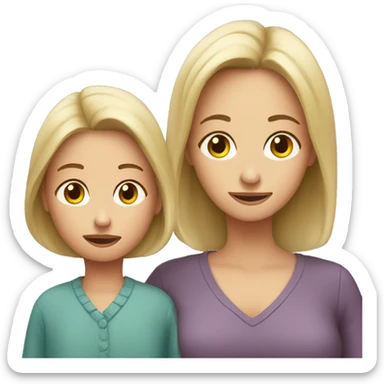 Mum looking at daughter sticker