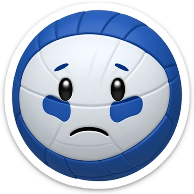 volleyball with frowny face bc game LOSS oh no sticker