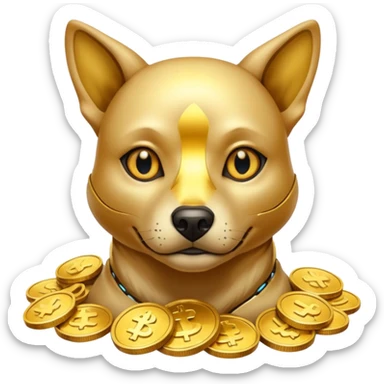 i want to create a dog cyberdog like from cyberpunk with one cyberpunky eye and he looks greedy with golden coins sticker