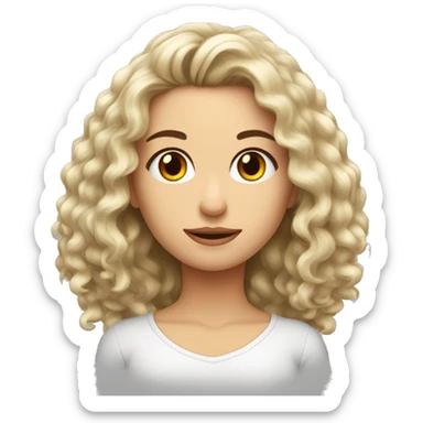 Mulher branca cabelo liso comprido ruivo olhos castanhos  sticker