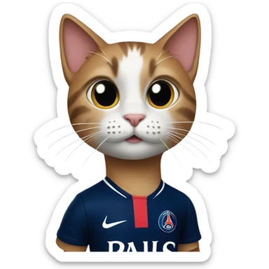 Cat with psg jersey sticker