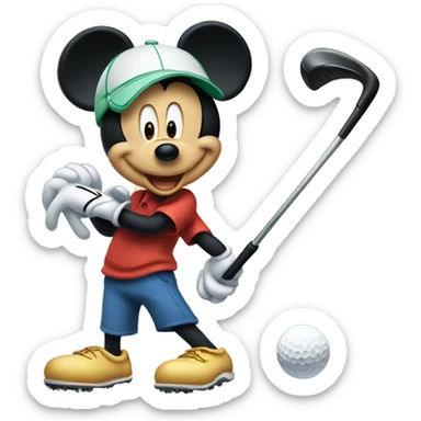Mickey Mouse golfing  sticker
