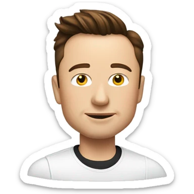 elon musk with a low taper fade sticker