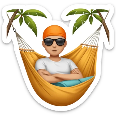 Bald in a hammock sticker