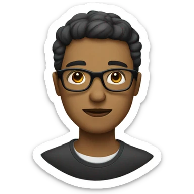 Pokerface with glasses sticker