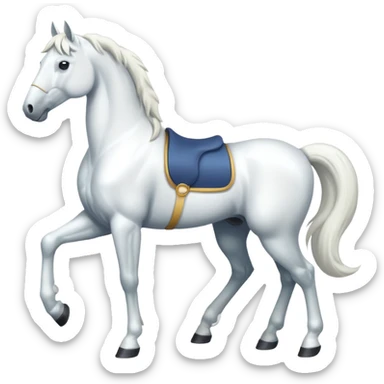 white horse side view full body sticker
