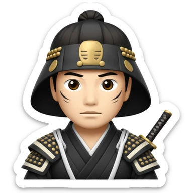 I want a black and white samurai. It is for an icon. sticker